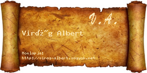 Virág Albert névjegykártya