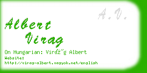 albert virag business card